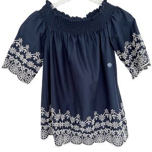 Abercrombie & Fitch Off the Shoulder Navy Blue Top Women’s - Size Small